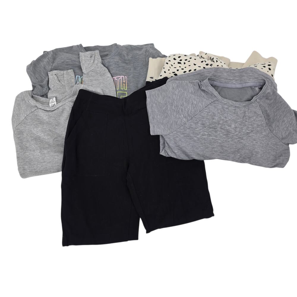 5 PC Lot Athleta Girl Gray, Cream, & Black Tops, Sweatshirts, & Pants Size L/12 - Picture 8 of 8